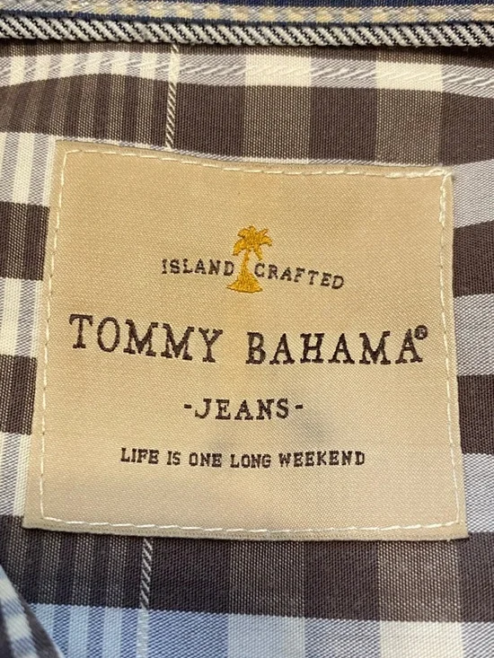 Tommy Bahama Jeans Brown and White Plaid Long Sleeve Button-Up Shirt Men’s  L - Picture 2 of 11